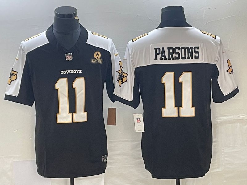 Men Dallas Cowboys #11 Parsons Black Gold Thanksgiving Nike Limited Vapor Untouchable NFL Jersey->dallas cowboys->NFL Jersey